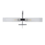 GloboStar® FLORA 60414 Μοντέρνο Φωτιστικό Τοίχου – Απλίκα Καθρέπτη Μπάνιου – Πίνακα 2 x G9 270° AC 220-240V IP44 Μ31 x Π13 x Υ12cm – Χρώμιο Νίκελ – 5 Χρόνια Εγγύηση