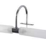GloboStar® FLORA 60414 Μοντέρνο Φωτιστικό Τοίχου – Απλίκα Καθρέπτη Μπάνιου – Πίνακα 2 x G9 270° AC 220-240V IP44 Μ31 x Π13 x Υ12cm – Χρώμιο Νίκελ – 5 Χρόνια Εγγύηση
