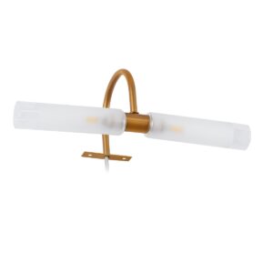 GloboStar® FLORA 60415 Μοντέρνο Φωτιστικό Τοίχου – Απλίκα Καθρέπτη Μπάνιου – Πίνακα 2 x G9 270° AC 220-240V IP44 Μ31 x Π13 x Υ12cm – Χάλκινο – 5 Years Warranty