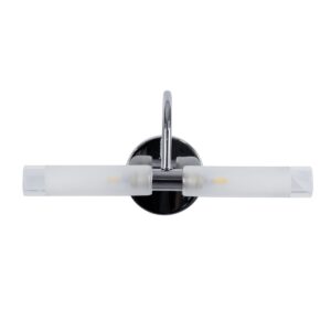 GloboStar® PAOLA 60418 Μοντέρνο Φωτιστικό Τοίχου – Απλίκα Καθρέπτη Μπάνιου – Πίνακα 2 x G9 270° AC 220-240V IP44 Μ31 x Π16 x Υ15cm – Χρώμιο Νίκελ – 5 Years Warranty