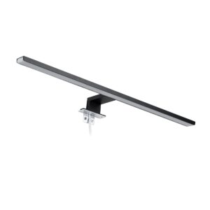 GloboStar® NINA 60420 Μοντέρνο Φωτιστικό Τοίχου – Απλίκα Καθρέπτη Μπάνιου – Πίνακα LED 12W 1400lm 120° AC 220-240V IP44 Μ60 x Π10.5 x Υ4cm – Φυσικό Λευκό 4500K – Μαύρο – 3 Years Warranty