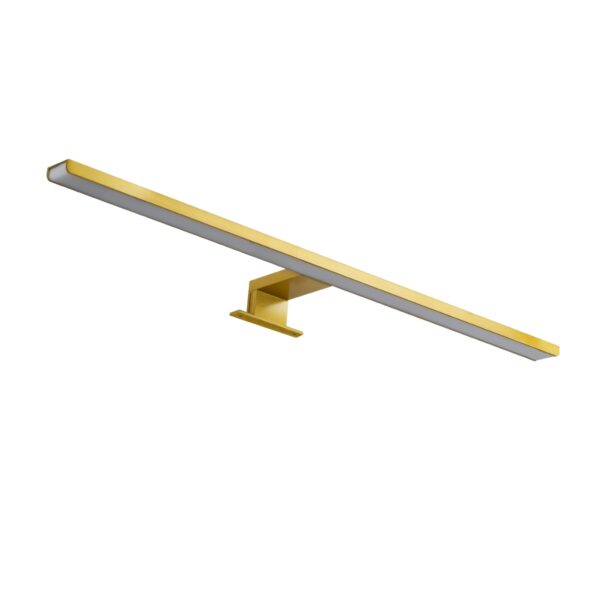 GloboStar® NINA 60421 Μοντέρνο Φωτιστικό Τοίχου – Απλίκα Καθρέπτη Μπάνιου – Πίνακα LED 12W 1400lm 120° AC 220-240V IP44 Μ60 x Π10.5 x Υ4cm – Φυσικό Λευκό 4500K – Χρυσό – 3 Years Warranty