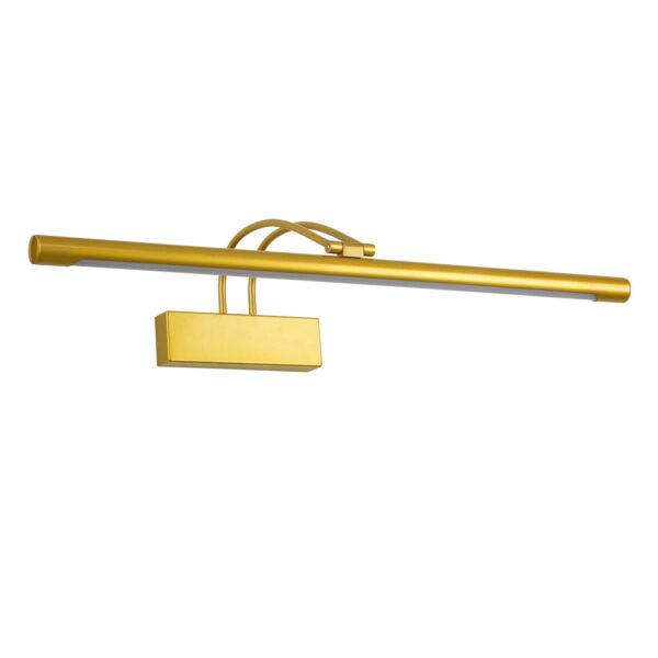 GloboStar® LAURA 60425 Μοντέρνο Φωτιστικό Τοίχου – Απλίκα Καθρέπτη Μπάνιου – Πίνακα LED 12W 1400lm 120° AC 220-240V IP44 Μ60 x Π27 x Υ13cm – Φυσικό Λευκό 4500K – Χρυσό – 3 Years Warranty