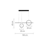 InLight Κρεμαστό Φωτιστικό LED 55W CCT σε Mαύρo D:100cm (6043)