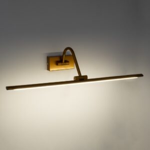 GloboStar® MIRA 60435 Μοντέρνο Φωτιστικό Τοίχου – Απλίκα Καθρέπτη Μπάνιου – Πίνακα LED 12W 1400lm 120° AC 220-240V IP44 Μ60 x Π20 x Υ13cm – Φυσικό Λευκό 4500K – Χάλκινο – 3 Years Warranty