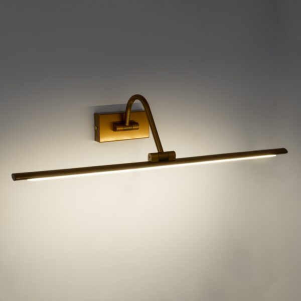 GloboStar® MIRA 60435 Μοντέρνο Φωτιστικό Τοίχου – Απλίκα Καθρέπτη Μπάνιου – Πίνακα LED 12W 1400lm 120° AC 220-240V IP44 Μ60 x Π20 x Υ13cm – Φυσικό Λευκό 4500K – Χάλκινο – 3 Years Warranty