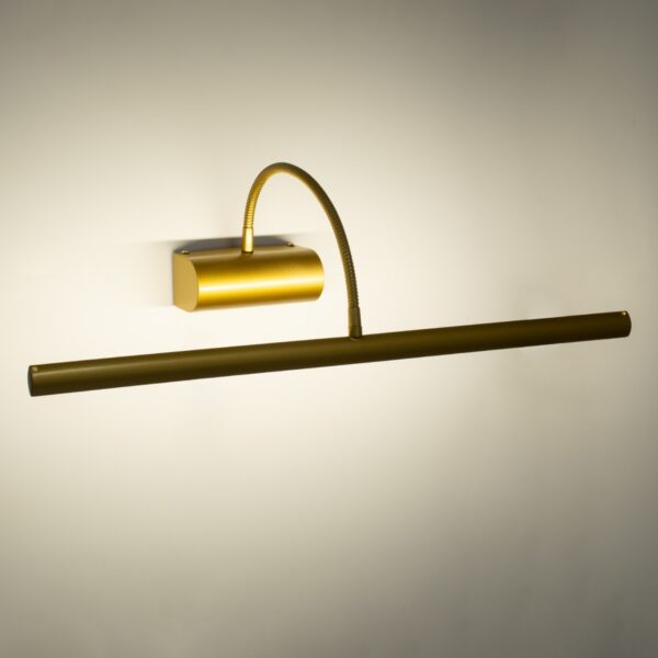 GloboStar® TROIS 60437 Μοντέρνο Φωτιστικό Τοίχου – Απλίκα Καθρέπτη Μπάνιου – Πίνακα LED 12W 1400lm 120° AC 220-240V IP44 Μ60 x Π24 x Υ18cm – Φυσικό Λευκό 4500K – Χρυσό – 3 Years Warranty