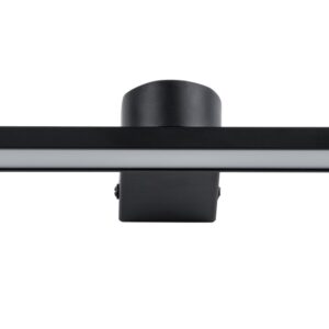 GloboStar® MEGAN 60448 Μοντέρνο Φωτιστικό Τοίχου – Απλίκα Καθρέπτη Μπάνιου – Πίνακα LED 12W 1400lm 120° AC 220-240V IP44 Μ60 x Π12 x Υ4cm – Φυσικό Λευκό 4500K – Μαύρο – 3 Years Warranty