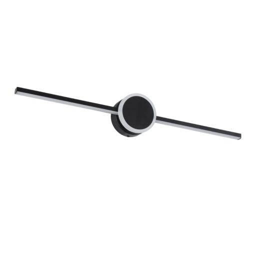 GloboStar® OPAL 60454 Μοντέρνο Φωτιστικό Τοίχου – Απλίκα Καθρέπτη Μπάνιου – Πίνακα LED 14W 1600lm 180° AC 220-240V IP44 Μ60 x Π6 x Υ10cm – Φυσικό Λευκό 4500K – Μαύρο – 3 Years Warranty