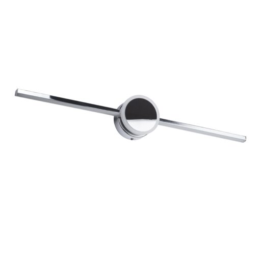 GloboStar® OPAL 60455 Μοντέρνο Φωτιστικό Τοίχου – Απλίκα Καθρέπτη Μπάνιου – Πίνακα LED 14W 1600lm 180° AC 220-240V IP44 Μ60 x Π6 x Υ10cm – Φυσικό Λευκό 4500K – Χρώμιο Νίκελ – 3 Years Warranty