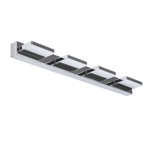 GloboStar® KARLA 60456 Μοντέρνο Φωτιστικό Τοίχου – Απλίκα Καθρέπτη Μπάνιου – Πίνακα LED 14W 1600lm 180° AC 220-240V IP44 Μ60 x Π9 x Υ5cm – Φυσικό Λευκό 4500K – Χρώμιο Νίκελ – 3 Years Warranty