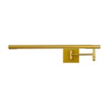 GloboStar® FRIDA 60459 Μοντέρνο Φωτιστικό Τοίχου – Απλίκα Καθρέπτη Μπάνιου – Πίνακα LED 12W 1400lm 120° AC 220-240V IP44 Μ51 x Π9 έως Π68(Ρυθμιζόμενο) x Υ10cm – Φυσικό Λευκό 4500K – Χρυσό – 3 Years Warranty