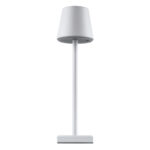 GloboStar® NEGA 60474 Μοντέρνο Επιτραπέζιο Φωτιστικό Πορτατίφ LED 2.2W 154lm 360° DC 5V Επαναφορτιζόμενο με Μπαταρία Li-ion 4000mAh – Διακόπτη Αφής – Θερμό Λευκό 2700K – Dimmable – D10 x H39cm – Λευκό – 2 Years Warranty