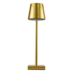GloboStar® NEGA 60475 Μοντέρνο Επιτραπέζιο Φωτιστικό Πορτατίφ LED 2.2W 154lm 360° DC 5V Επαναφορτιζόμενο με Μπαταρία Li-ion 4000mAh – Διακόπτη Αφής – Θερμό Λευκό 2700K – Dimmable – D10 x H39cm – Χρυσό – 2 Years Warranty