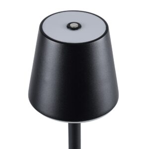 GloboStar® NEGA 60477 Μοντέρνο Επιδαπέδιο Φωτιστικό LED 2.2W 154lm 360° DC 5V Επαναφορτιζόμενο με Μπαταρία Li-ion 4000mAh – Διακόπτη Αφής – Θερμό Λευκό 2700K – Dimmable – D10 x H135cm – Μαύρο – 2 Years Warranty