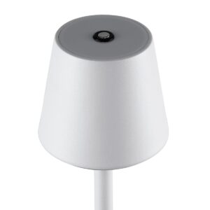 GloboStar® NEGA 60478 Μοντέρνο Επιδαπέδιο Φωτιστικό LED 2.2W 154lm 360° DC 5V Επαναφορτιζόμενο με Μπαταρία Li-ion 4000mAh – Διακόπτη Αφής – Θερμό Λευκό 2700K – Dimmable – D10 x H135cm – Λευκό – 2 Years Warranty