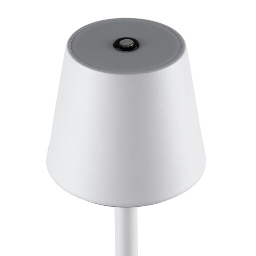 GloboStar® NEGA 60478 Μοντέρνο Επιδαπέδιο Φωτιστικό LED 2.2W 154lm 360° DC 5V Επαναφορτιζόμενο με Μπαταρία Li-ion 4000mAh – Διακόπτη Αφής – Θερμό Λευκό 2700K – Dimmable – D10 x H135cm – Λευκό – 2 Years Warranty