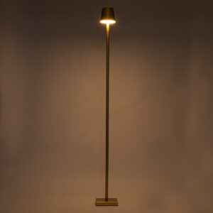 GloboStar® NEGA 60479 Μοντέρνο Επιδαπέδιο Φωτιστικό LED 2.2W 154lm 360° DC 5V Επαναφορτιζόμενο με Μπαταρία Li-ion 4000mAh – Διακόπτη Αφής – Θερμό Λευκό 2700K – Dimmable – D10 x H135cm – Χρυσό – 2 Years Warranty