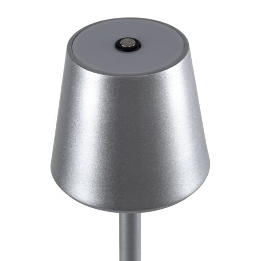 GloboStar® NEGA 60480 Μοντέρνο Επιδαπέδιο Φωτιστικό LED 2.2W 154lm 360° DC 5V Επαναφορτιζόμενο με Μπαταρία Li-ion 4000mAh – Διακόπτη Αφής – Θερμό Λευκό 2700K – Dimmable – D10 x H135cm – Ασημί – 2 Years Warranty