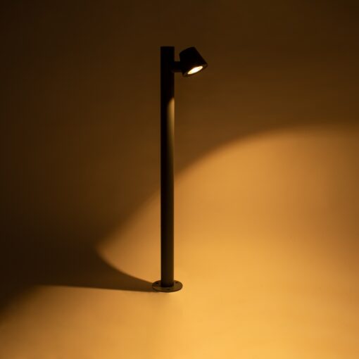 GloboStar® GARDENIA 60507 Φωτιστικό Κήπου – Κολωνάκι Αρχιτεκτονικού Φωτισμού Εξωτερικού Χώρου LED 7W 700lm 60° AC220-240V Αδιάβροχο IP65 – Σώμα Αλουμινίου & Tempered Glass – Μ12 x Π18 x Υ90cm – Θερμό Λευκό 2700K – Γκρι Ανθρακί – Bridgelux Chip – 5 Years Warranty