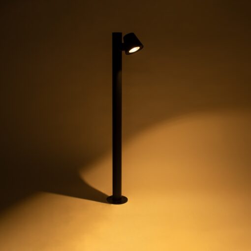 GloboStar® GARDENIA 60508 Φωτιστικό Κήπου – Κολωνάκι Αρχιτεκτονικού Φωτισμού Εξωτερικού Χώρου LED 7W 700lm 60° AC220-240V Αδιάβροχο IP65 – Σώμα Αλουμινίου & Tempered Glass – Μ12 x Π18 x Υ90cm – Θερμό Λευκό 2700K – Μαύρο – Bridgelux Chip – 5 Years Warranty