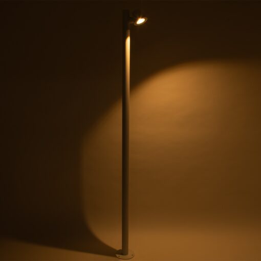 GloboStar® GARDENIA 60509 Φωτιστικό Κήπου – Πάρκου – Πλατείας – Κολωνάκι Αρχιτεκτονικού Φωτισμού Εξωτερικού Χώρου LED 7W 700lm 60° AC220-240V Αδιάβροχο IP65 – Σώμα Αλουμινίου & Tempered Glass – Μ15 x Π18 x Υ180cm – Θερμό Λευκό 2700K – Λευκό – Bridgelux Chip – 5 Years Warranty