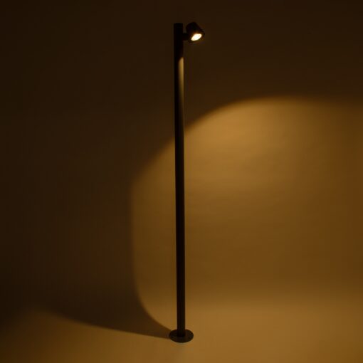 GloboStar® GARDENIA 60510 Φωτιστικό Κήπου – Πάρκου – Πλατείας – Κολωνάκι Αρχιτεκτονικού Φωτισμού Εξωτερικού Χώρου LED 7W 700lm 60° AC220-240V Αδιάβροχο IP65 – Σώμα Αλουμινίου & Tempered Glass – Μ15 x Π18 x Υ180cm – Θερμό Λευκό 2700K – Γκρι Ανθρακί – Bridgelux Chip – 5 Years Warranty