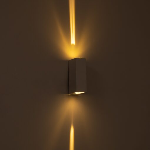 GloboStar® LINOR 60527 Φωτιστικό Τοίχου – Απλίκα Αρχιτεκτονικού Φωτισμού Εσωτερικού/Εξωτερικού Χώρου Up & Down LED 10W 1000lm 60° AC220-240V Αδιάβροχο IP65 – Σώμα Αλουμινίου & Tempered Glass – Μ12.5 x Π6 x Υ4cm – Θερμό Λευκό 2700K – Λευκό – Bridgelux Chip – 5 Years Warranty