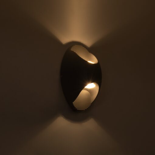 GloboStar® JEREMY 60531 Φωτιστικό Τοίχου – Απλίκα Αρχιτεκτονικού Φωτισμού Εσωτερικού/Εξωτερικού Χώρου Up & Down LED 10W 1000lm 60° AC220-240V Αδιάβροχο IP65 – Σώμα Αλουμινίου & Tempered Glass – Μ16 x Π10 x Υ7cm – Θερμό Λευκό 2700K – Γκρι Ανθρακί – Bridgelux Chip – 5 Years Warranty