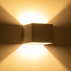 GloboStar® CIRCOA 60533 Φωτιστικό Τοίχου – Απλίκα Αρχιτεκτονικού Φωτισμού Εσωτερικού/Εξωτερικού Χώρου Up & Down LED 10W 1056lm 60° AC 220-240V IP44 Μ10 x Π8 x Υ10cm – Θερμό Λευκό 2700K – Λευκό – Bridgelux Chip – 3 Years Warranty