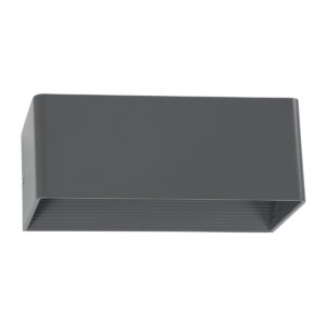 GloboStar® CIRCOA 60543 Φωτιστικό Τοίχου – Απλίκα Αρχιτεκτονικού Φωτισμού Εσωτερικού/Εξωτερικού Χώρου Up & Down LED 10W 1080lm 60° AC 220-240V IP44 Μ20 x Π8 x Υ10cm – Θερμό Λευκό 2700K – Γκρι Ανθρακί – Bridgelux Chip – 3 Years Warranty