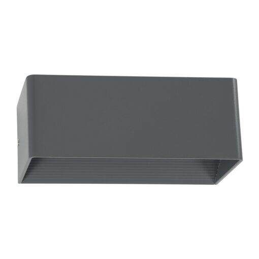 GloboStar® CIRCOA 60543 Φωτιστικό Τοίχου – Απλίκα Αρχιτεκτονικού Φωτισμού Εσωτερικού/Εξωτερικού Χώρου Up & Down LED 10W 1080lm 60° AC 220-240V IP44 Μ20 x Π8 x Υ10cm – Θερμό Λευκό 2700K – Γκρι Ανθρακί – Bridgelux Chip – 3 Years Warranty