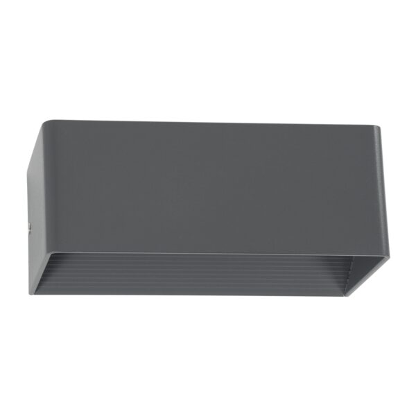 GloboStar® CIRCOA 60543 Φωτιστικό Τοίχου – Απλίκα Αρχιτεκτονικού Φωτισμού Εσωτερικού/Εξωτερικού Χώρου Up & Down LED 10W 1080lm 60° AC 220-240V IP44 Μ20 x Π8 x Υ10cm – Θερμό Λευκό 2700K – Γκρι Ανθρακί – Bridgelux Chip – 3 Years Warranty