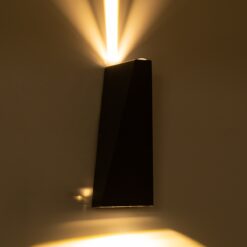 GloboStar® TRIANDE 60552 Φωτιστικό Τοίχου – Απλίκα Αρχιτεκτονικού Φωτισμού Εσωτερικού/Εξωτερικού Χώρου Up & Down LED 10W 1150lm 5° & 60° AC 220-240V Αδιάβροχο IP65 Μ8.5 x Π8.5 x Υ20cm – Θερμό Λευκό 2700K – Γκρι Ανθρακί – Bridgelux Chip – 3 Χρόνια Εγγύηση