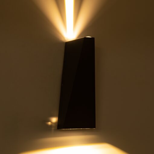 GloboStar® TRIANDE 60552 Φωτιστικό Τοίχου – Απλίκα Αρχιτεκτονικού Φωτισμού Εσωτερικού/Εξωτερικού Χώρου Up & Down LED 10W 1150lm 5° & 60° AC 220-240V Αδιάβροχο IP65 Μ8.5 x Π8.5 x Υ20cm – Θερμό Λευκό 2700K – Γκρι Ανθρακί – Bridgelux Chip – 3 Χρόνια Εγγύηση