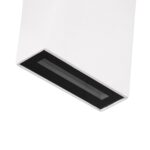 GloboStar® TRIANDE 60554 Φωτιστικό Τοίχου – Απλίκα Αρχιτεκτονικού Φωτισμού Εσωτερικού/Εξωτερικού Χώρου Up & Down LED 10W 1200lm 5° & 60° AC 220-240V IP65 Μ8.5 x Π8.5 x Υ20cm – Φυσικό Λευκό 4500K – Λευκό Αλουμίνιο – Bridgelux Chip – 3 Χρόνια Εγγύηση