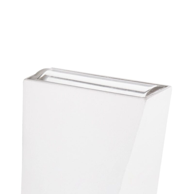 GloboStar® TRIANDE 60554 Φωτιστικό Τοίχου – Απλίκα Αρχιτεκτονικού Φωτισμού Εσωτερικού/Εξωτερικού Χώρου Up & Down LED 10W 1200lm 5° & 60° AC 220-240V IP65 Μ8.5 x Π8.5 x Υ20cm – Φυσικό Λευκό 4500K – Λευκό Αλουμίνιο – Bridgelux Chip – 3 Χρόνια Εγγύηση