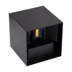 GloboStar® AXIS-S 60562 Φωτιστικό Τοίχου – Απλίκα Αρχιτεκτονικού Φωτισμού Εσωτερικού/Εξωτερικού Χώρου Up & Down LED 10W 1150lm 10 έως 60° AC 220-240V Αδιάβροχο IP65 Μ10 x Π10 x Υ10cm – Θερμό Λευκό 2700K – Μαύρο – Bridgelux Chip – 3 Years Warranty