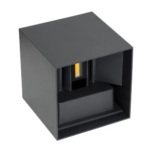 GloboStar® AXIS-S 60564 Φωτιστικό Τοίχου – Απλίκα Αρχιτεκτονικού Φωτισμού Εσωτερικού/Εξωτερικού Χώρου Up & Down LED 10W 1200lm 10 έως 60° AC 220-240V Αδιάβροχο IP65 Μ10 x Π10 x Υ10cm – Φυσικό Λευκό 4500K – Γκρι Ανθρακί- Bridgelux Chip – 3 Years Warranty
