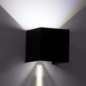 GloboStar® AXIS-S 60568 Φωτιστικό Τοίχου – Απλίκα Αρχιτεκτονικού Φωτισμού Εσωτερικού/Εξωτερικού Χώρου Up & Down LED 10W 1250lm 10 έως 60° AC 220-240V Αδιάβροχο IP65 Μ10 x Π10 x Υ10cm – Ψυχρό Λευκό 6000K – Μαύρο – Bridgelux Chip – 3 Χρόνια Εγγύηση