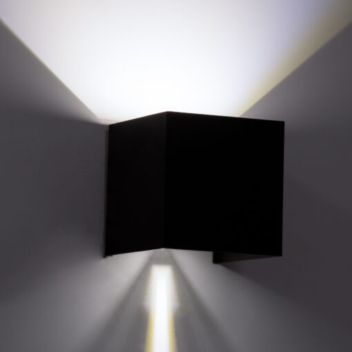 GloboStar® AXIS-S 60568 Φωτιστικό Τοίχου – Απλίκα Αρχιτεκτονικού Φωτισμού Εσωτερικού/Εξωτερικού Χώρου Up & Down LED 10W 1250lm 10 έως 60° AC 220-240V Αδιάβροχο IP65 Μ10 x Π10 x Υ10cm – Ψυχρό Λευκό 6000K – Μαύρο – Bridgelux Chip – 3 Χρόνια Εγγύηση