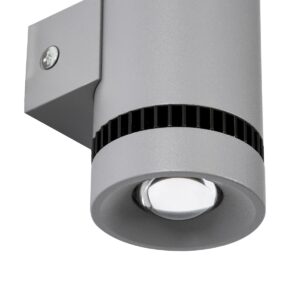 GloboStar® CANNONAL 60576 Φωτιστικό Τοίχου – Απλίκα Αρχιτεκτονικού Φωτισμού Εσωτερικού Χώρου Up & Down LED 10W 1150lm 30° AC 220-240V IP20 Μ5 x Π6.5 x Υ11cm – Θερμό Λευκό 2700K – Γκρι Ανθρακί με Μαύρο – Bridgelux Chip – 3 Χρόνια Εγγύηση