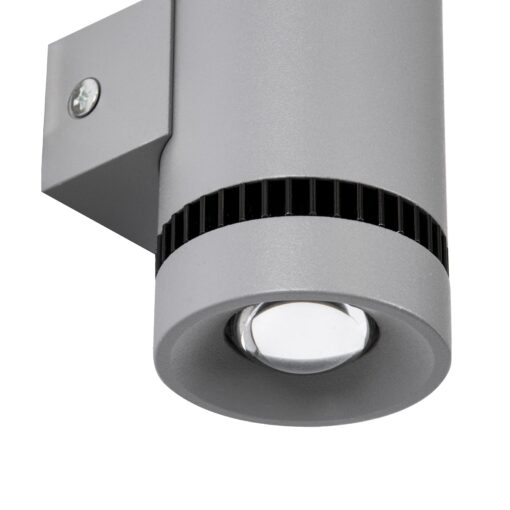 GloboStar® CANNONAL 60576 Φωτιστικό Τοίχου – Απλίκα Αρχιτεκτονικού Φωτισμού Εσωτερικού Χώρου Up & Down LED 10W 1150lm 30° AC 220-240V IP20 Μ5 x Π6.5 x Υ11cm – Θερμό Λευκό 2700K – Γκρι Ανθρακί με Μαύρο – Bridgelux Chip – 3 Χρόνια Εγγύηση