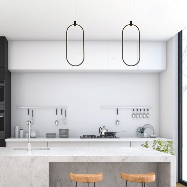 InLight Κρεμαστό φωτιστικό LED 14W 3000K σε μαύρη απόχρωση D:17cm (6058-BL)