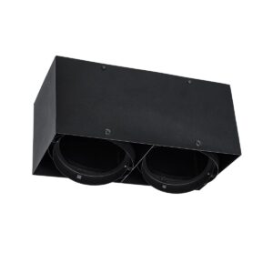 GloboStar® MAGMA 60627 Μοντέρνο Φωτιστικό Οροφής Σποτ Δίφωτο 2 x GU10 IP20 Μαύρο Αλουμίνιο – Μ30 x Π15 x Υ13cm