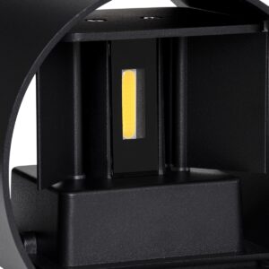 GloboStar® AXIS-R 60643 Φωτιστικό Τοίχου – Απλίκα Αρχιτεκτονικού Φωτισμού Εσωτερικού/Εξωτερικού Χώρου Up & Down LED 10W 1250lm 10 έως 60° AC 220-240V Αδιάβροχο IP65 Μ10 x Π10 x Υ10cm – Ψυχρό Λευκό 6000K – Μαύρο – Bridgelux Chip – 3 Years Warranty