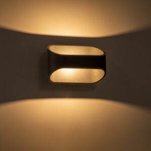 GloboStar® EDEN 60668 Φωτιστικό Τοίχου – Απλίκα Αρχιτεκτονικού Φωτισμού Εσωτερικού Χώρου Up & Down LED 10W 950lm 60° AC 220-240V IP20 Μ16 x Π10.5 x Υ9cm – Θερμό Λευκό 2700K – Γκρι Ανθρακί – Bridgelux Chip – 3 Years Warranty