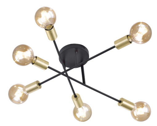 Φωτιστικό Οροφής Trio Lighting   E27 Μαύρο Ματ Μεταλλικό    606700632