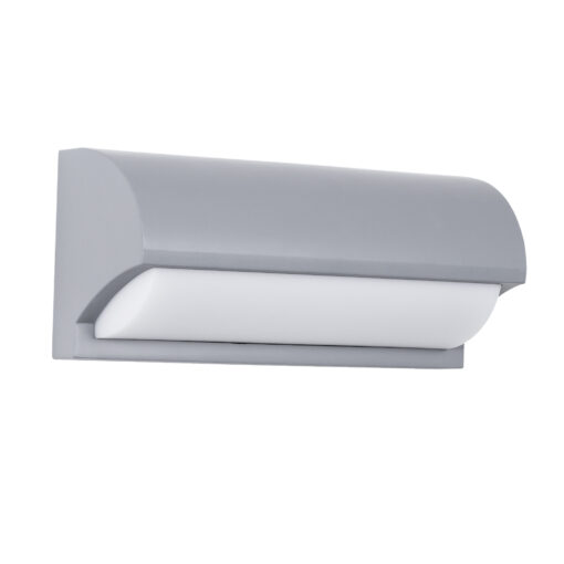 GLOBOSTAR® HORIZON 60692 Φωτιστικό Τοίχου – Απλίκα Εσωτερικού/Εξωτερικού Χώρου LED 15W 1575lm 120° AC175-265V Αδιάβροχο IP65 – Πλαστικό Σώμα – Φυσικό λευκό 4500K – Μ23.5 x Π11 x Υ10cm – Γκρι – Bridgelux Chip – 3 Χρόνια Εγγύηση