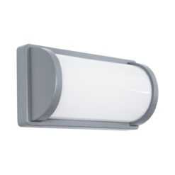 GLOBOSTAR® CELESTIAL 60695 Φωτιστικό Τοίχου – Απλίκα Εσωτερικού/Εξωτερικού Χώρου LED 15W 1575lm 120° AC175-265V Αδιάβροχο IP65 – Πλαστικό Σώμα – Φυσικό λευκό 4500K – Μ26 x Π9 x Υ13.5cm – Γκρι – Bridgelux Chip – 3 Χρόνια Εγγύηση